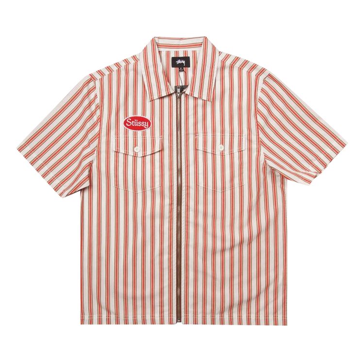 Stussy Garage Zip Up WhiteRed