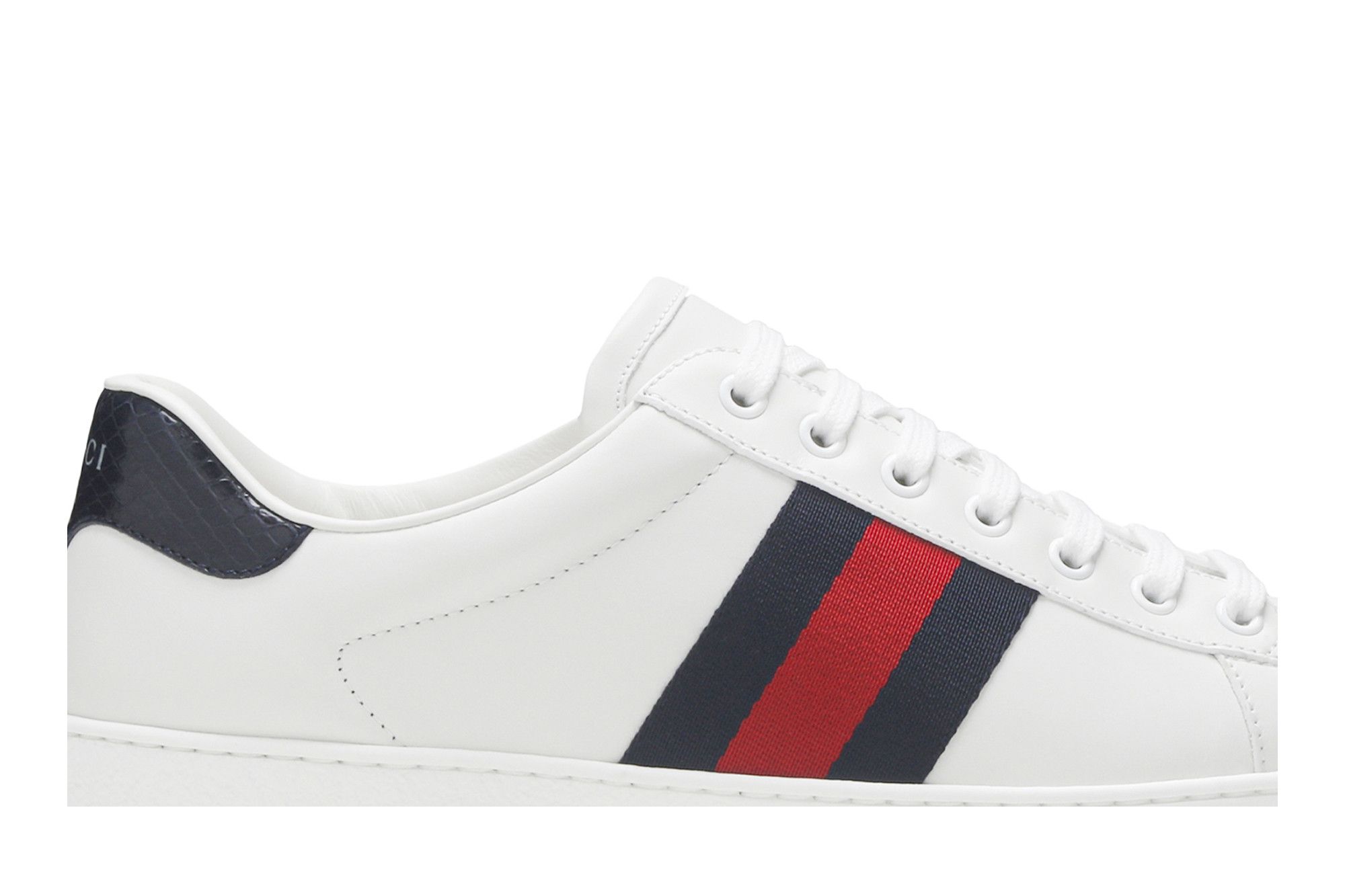 Buy Gucci Ace Leather White Blue 386750 02JR0 9072 GOAT CA