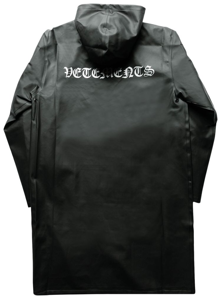 Vetements Logo Raincoat Black