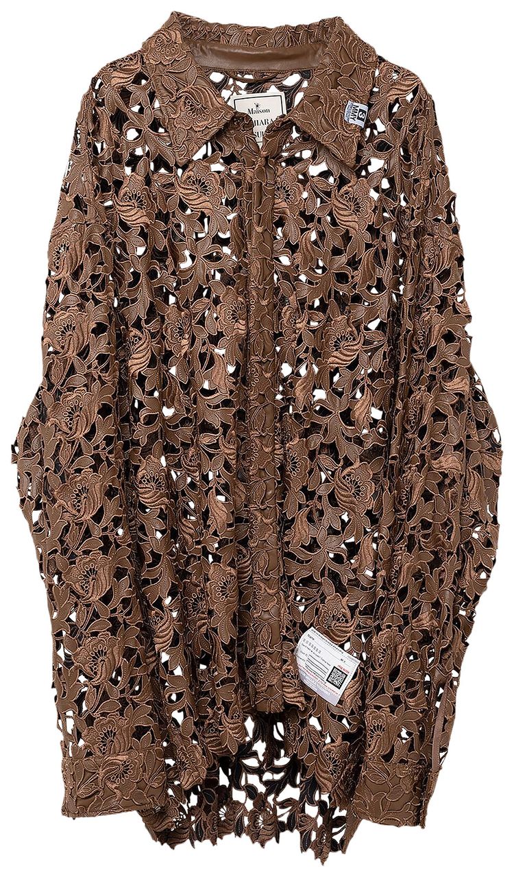 Maison Mihara Yasuhiro Lace Shirt Brown