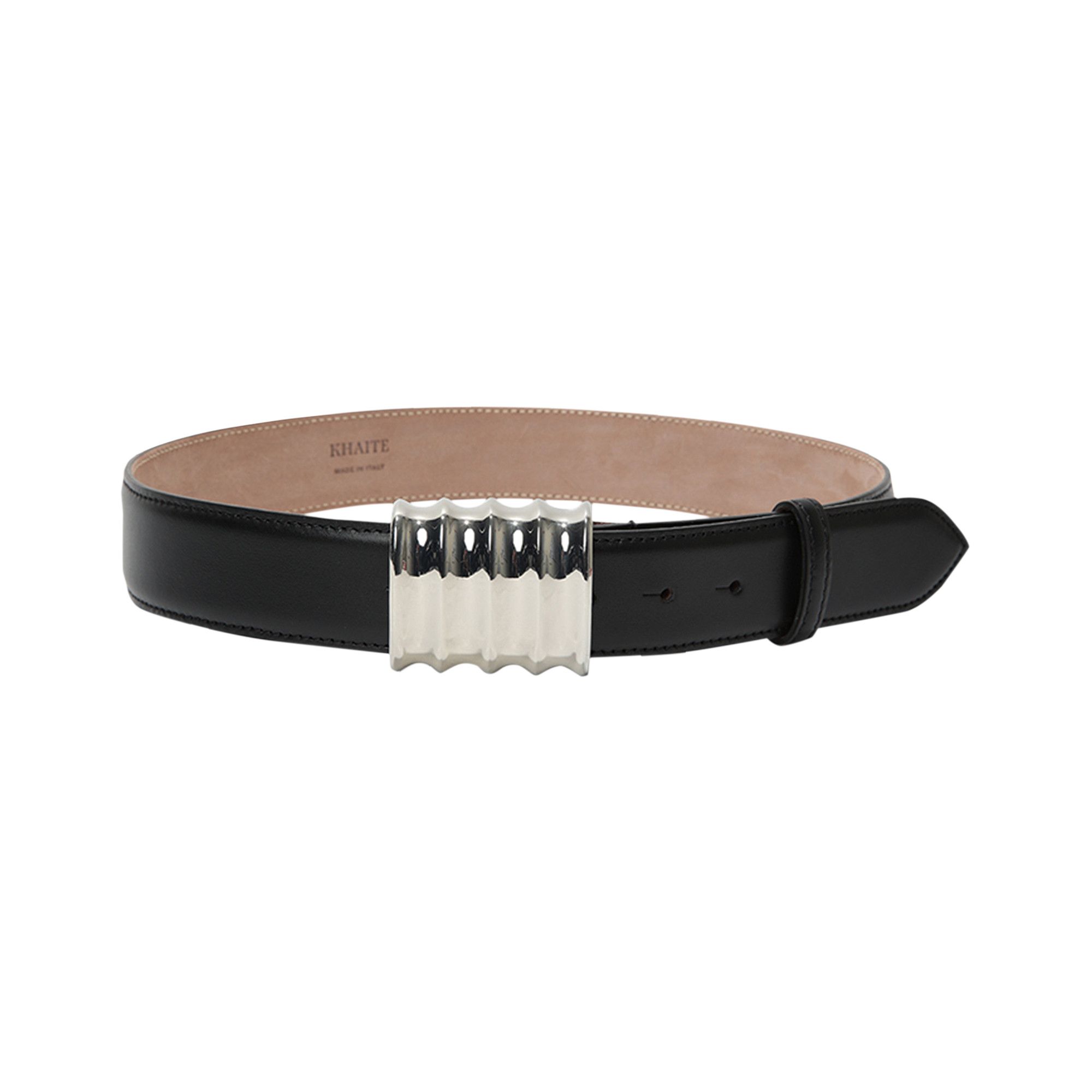 【関税込み】KHAITE ブラック The Medium Julius ベルト Khaite Medium Julius Suede Belt In Black | ModeSens