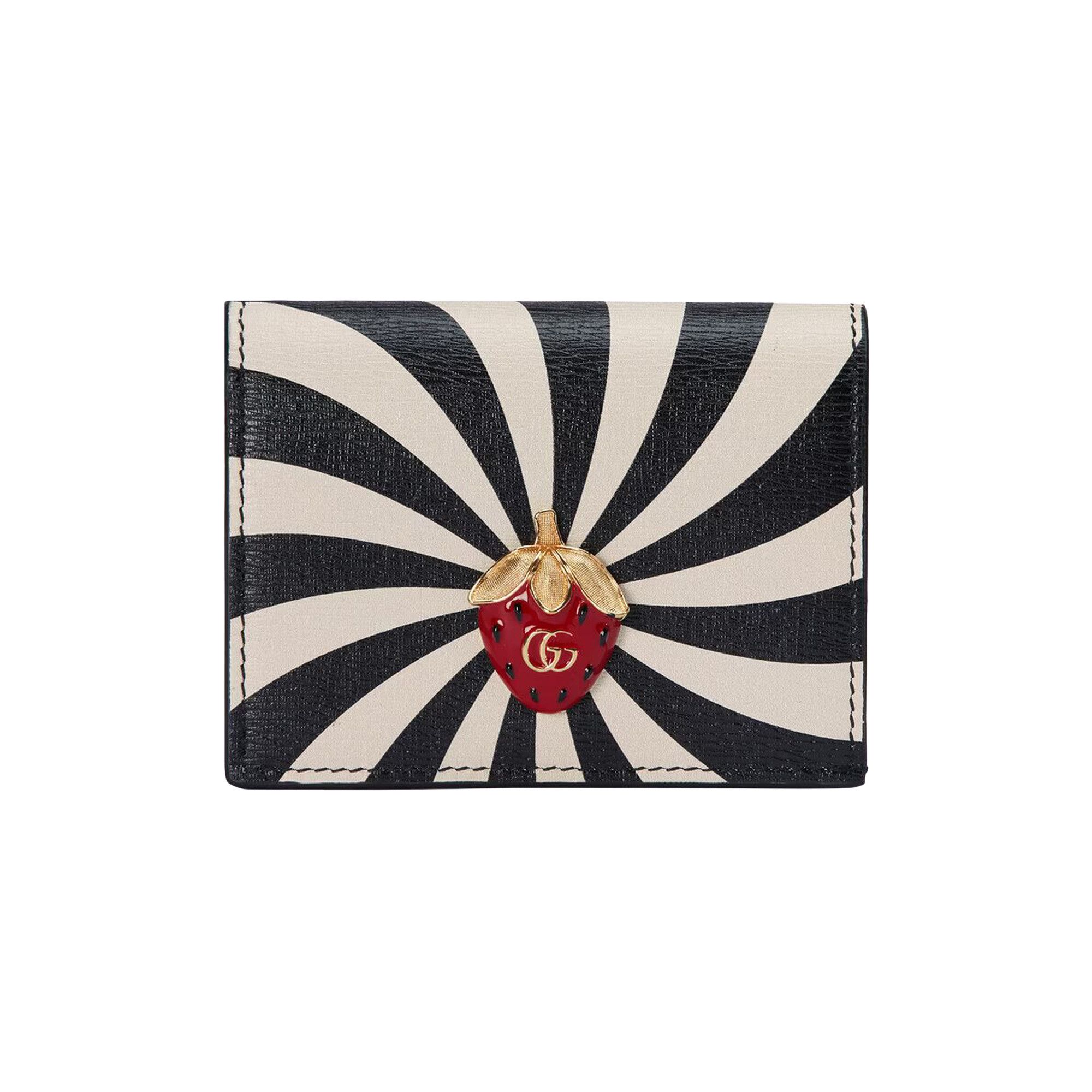 Buy Gucci Card Case Wallet With Double G Strawberry Black White 726247 AABG7 1170 GOAT UK