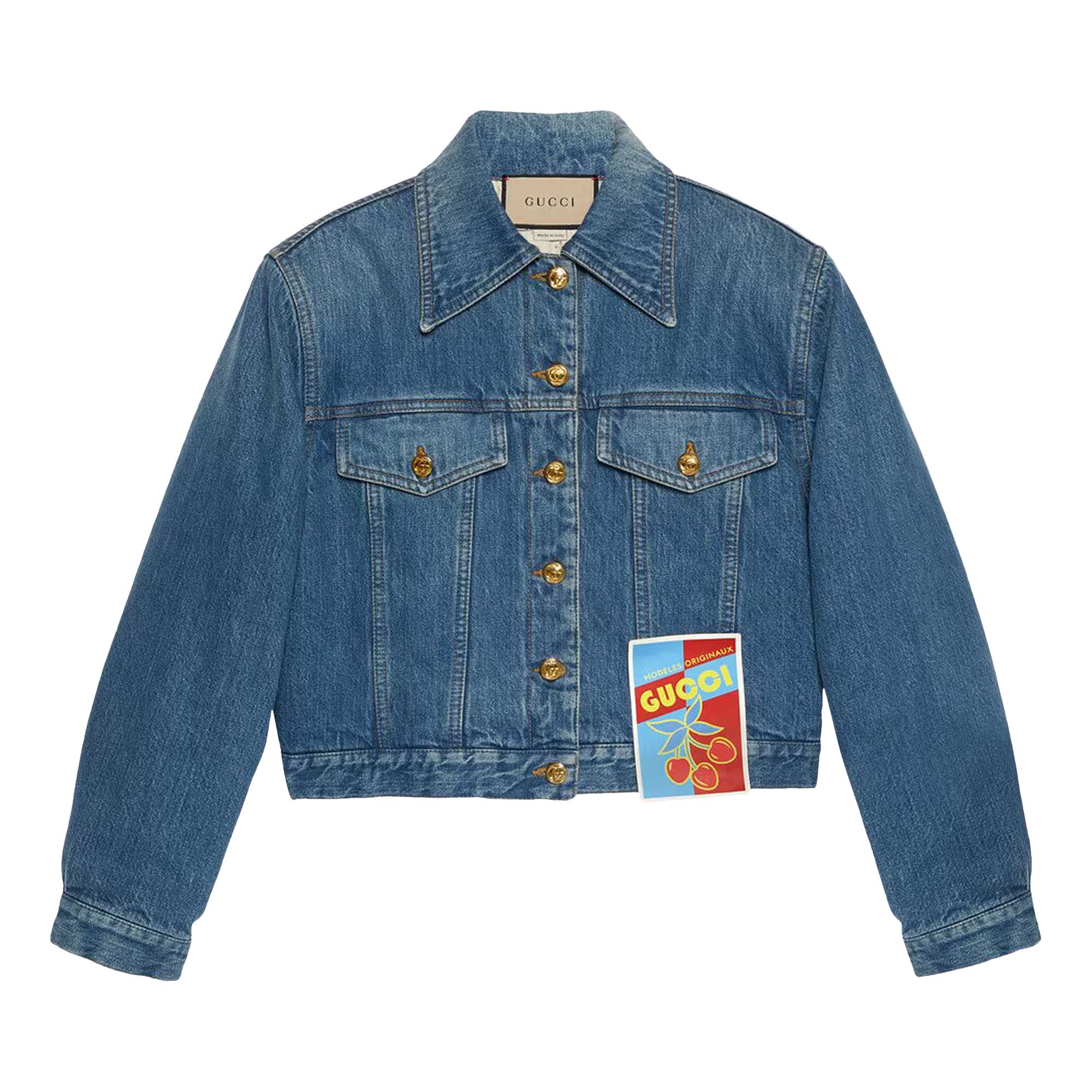 Buy Gucci Denim Jacket With Label 'Blue' - 723542 XDB9O 4011 | GOAT