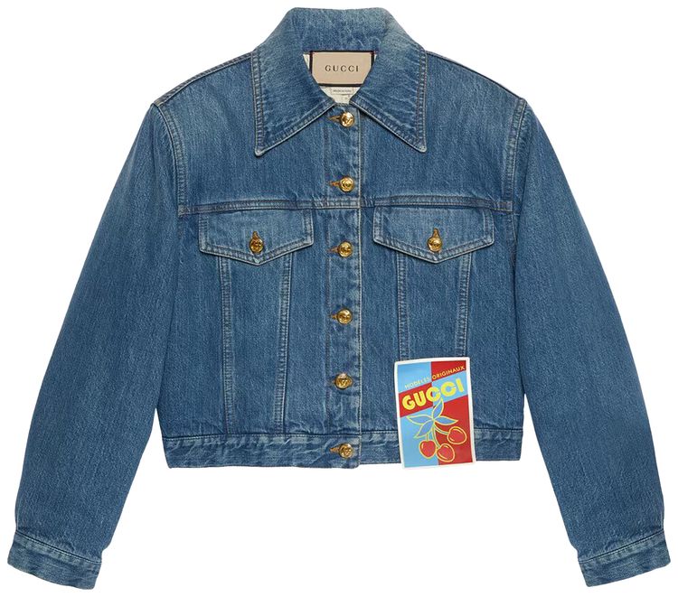 Gucci Denim Jacket With Label Blue