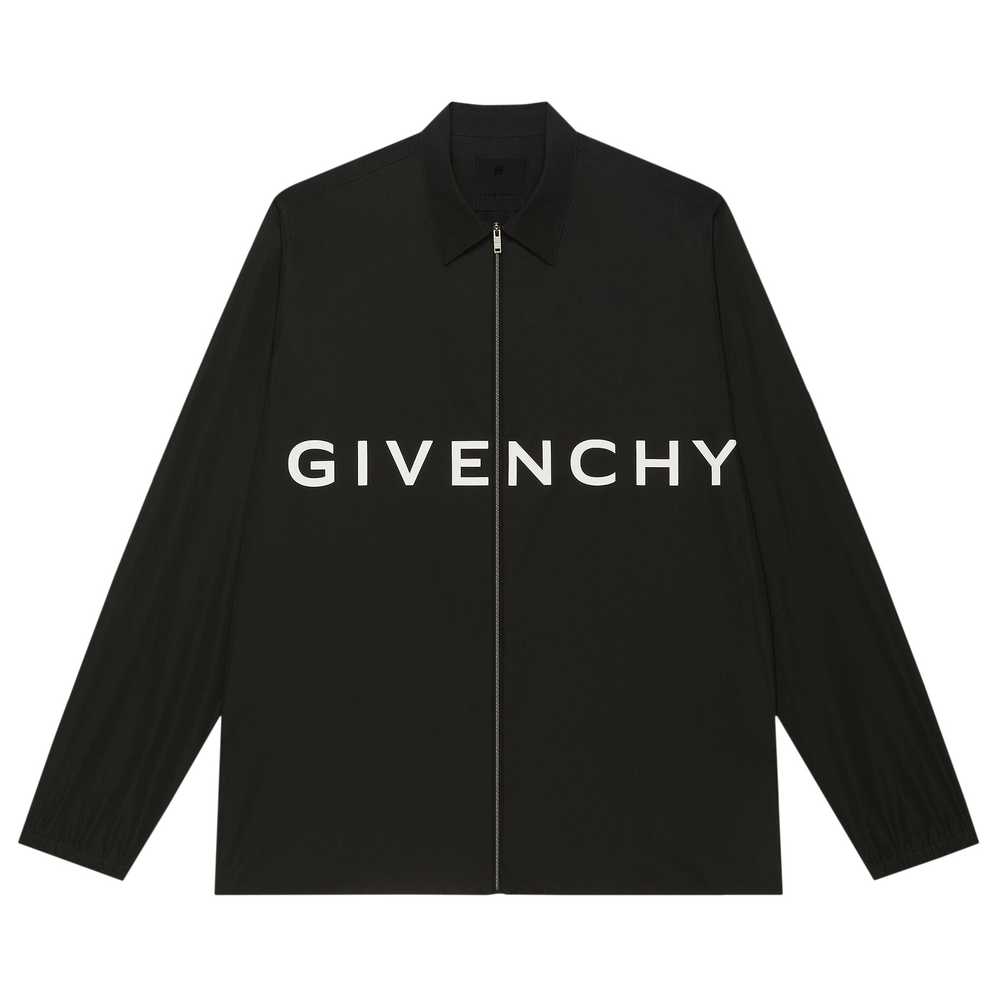 Givenchy Boxy Fit Long-Sleeve Zip Print Shirt 'Black'