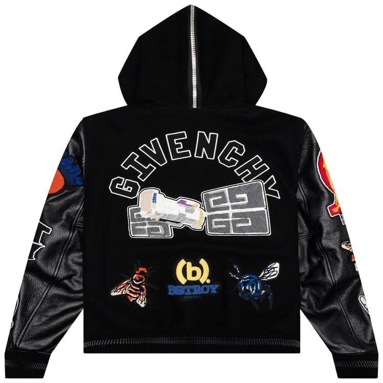 Givenchy Hooded Varsity Jacket Black