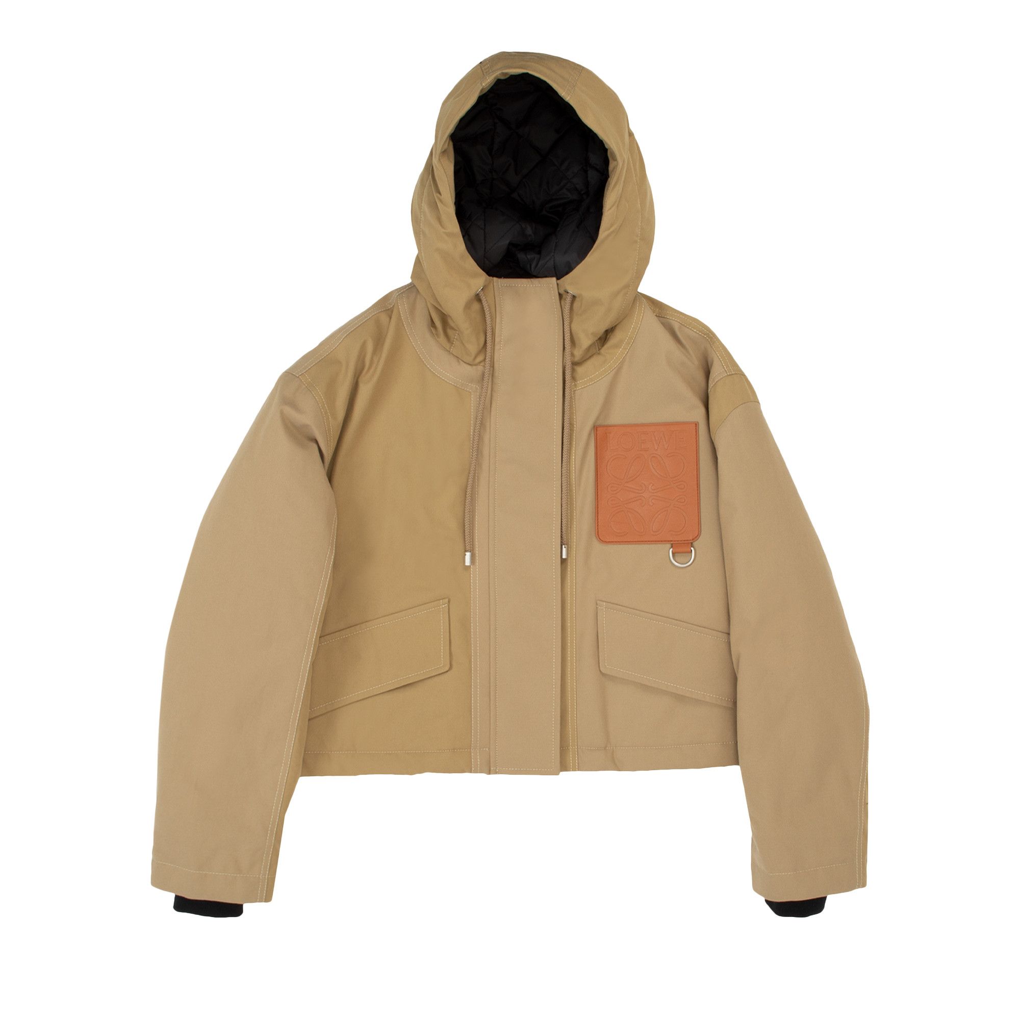 Buy Loewe Short Hooded Parka 'Beige/Chestnut' - S359Y02X76