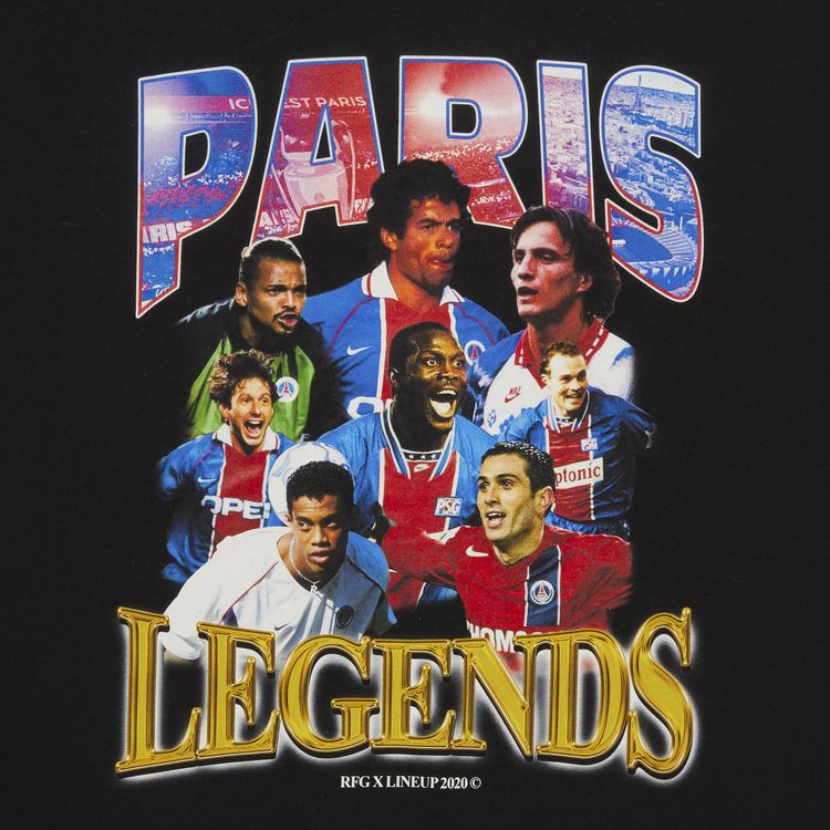 LineUp x Retro Football Gang Paris 1990s Legends T Shirt Black
