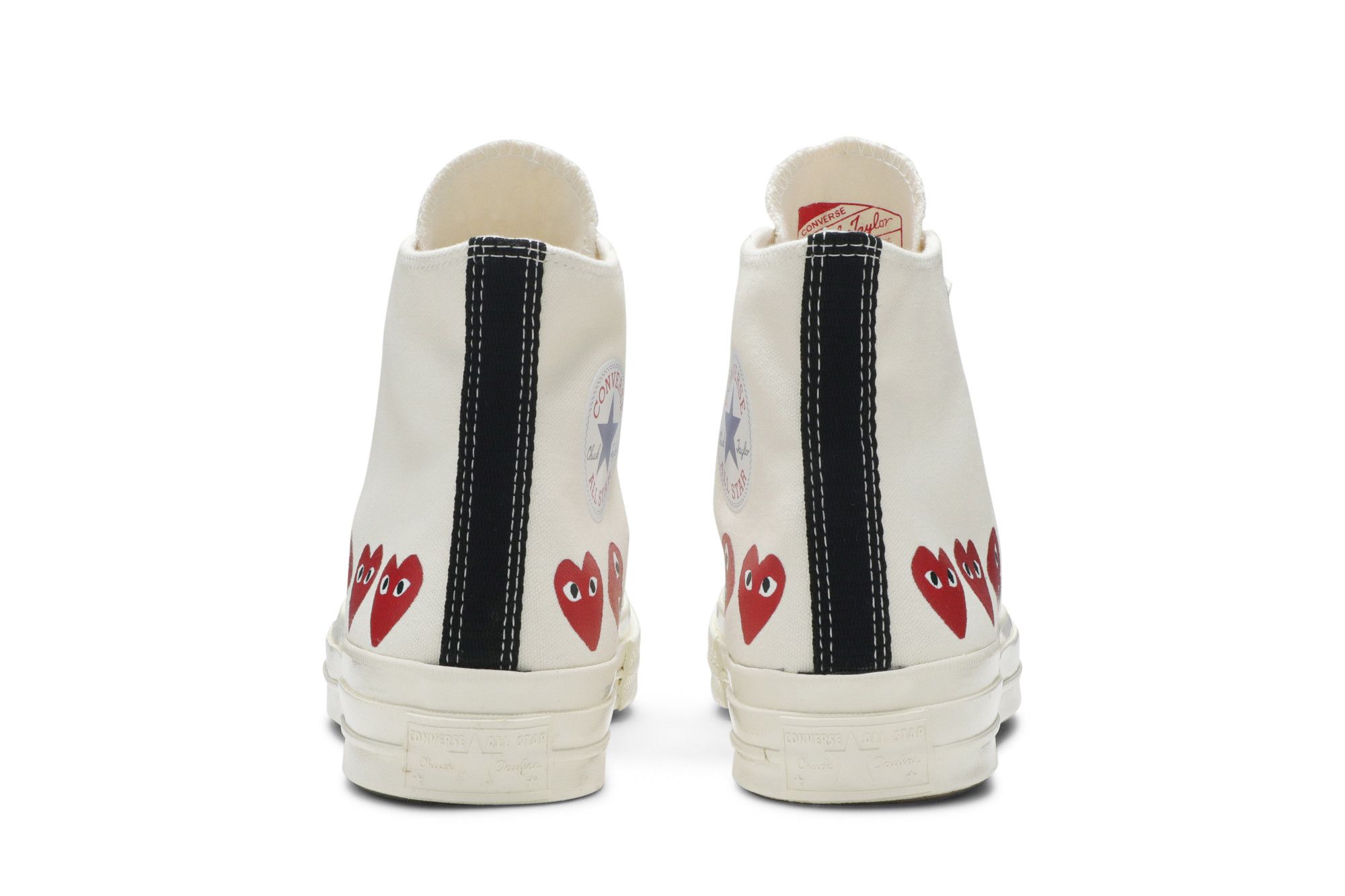 Size 11.0 Comme des Garcons Play x Chuck 70 Hi Top Multi Heart