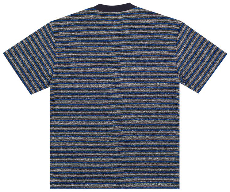 Pleasures Disturbed Glitter Stripe Shirt Blue