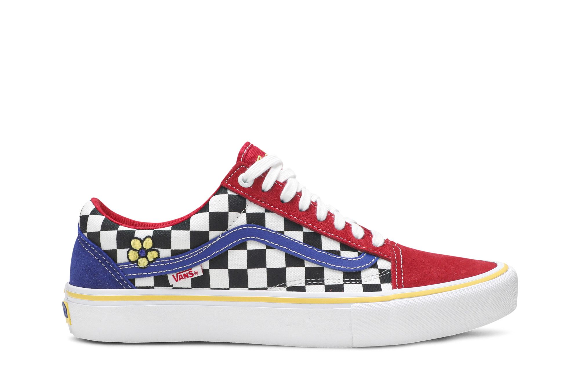 Blue yellow pink checkered vans hotsell