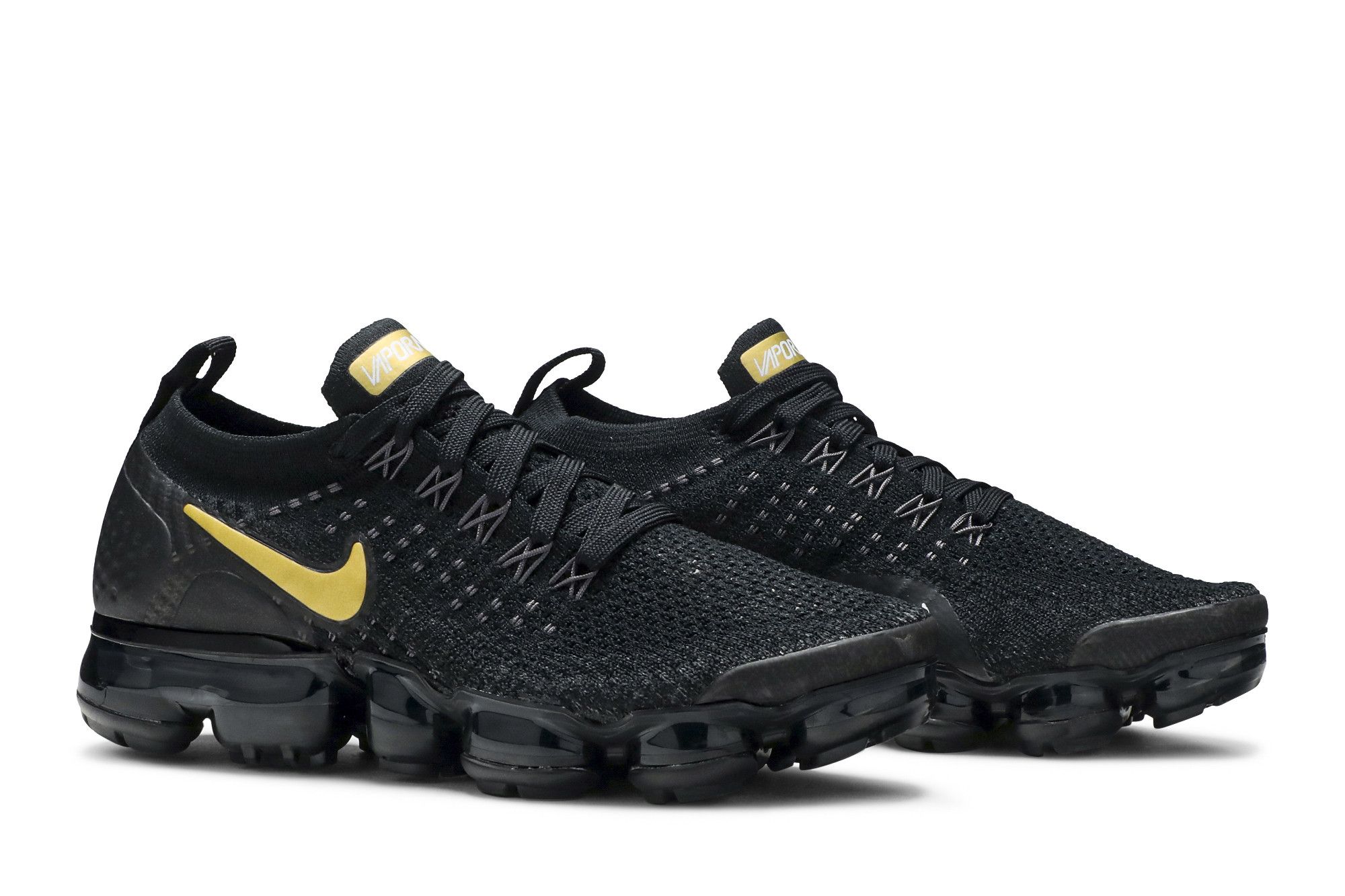 Air vapormax flyknit 2 black/metallic gold women's shoe clearance