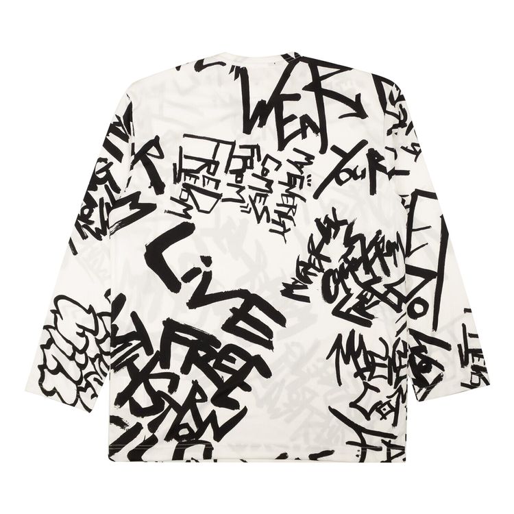 Comme des Garcons Graphic Print Long Sleeve T Shirt White