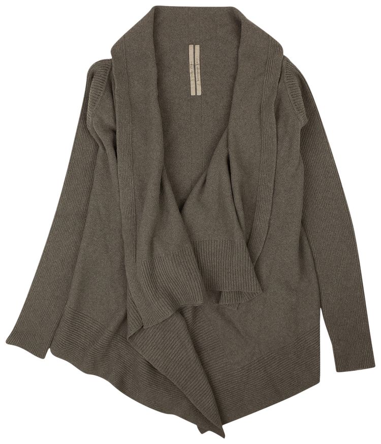 Rick Owens Cardigan In Maglia Medium Wrap Dust