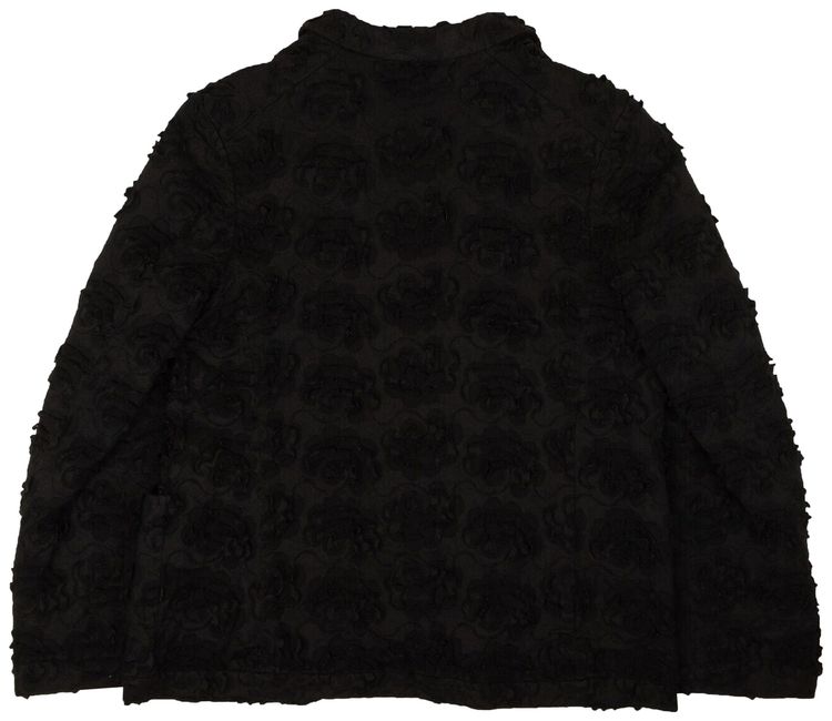 Comme des Garcons Flower Embroidery Heat Cut Out Jacket Black