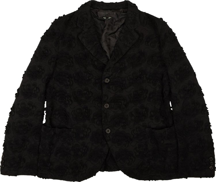 Comme des Garçons Flower Embroidery Heat Cut Out Jacket 'Black'