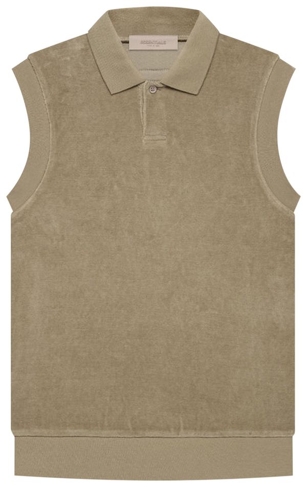 Velour Sleeveless Polo 'Oak'