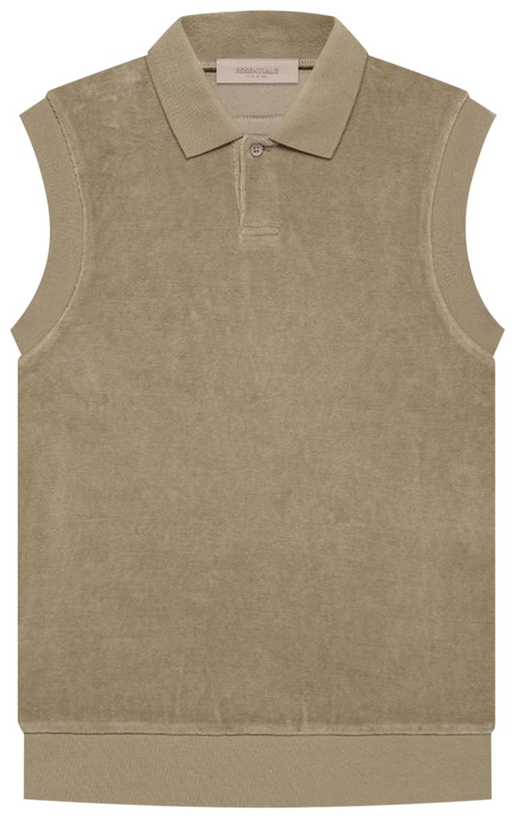 Fear of God Essentials Velour Sleeveless Polo Oak