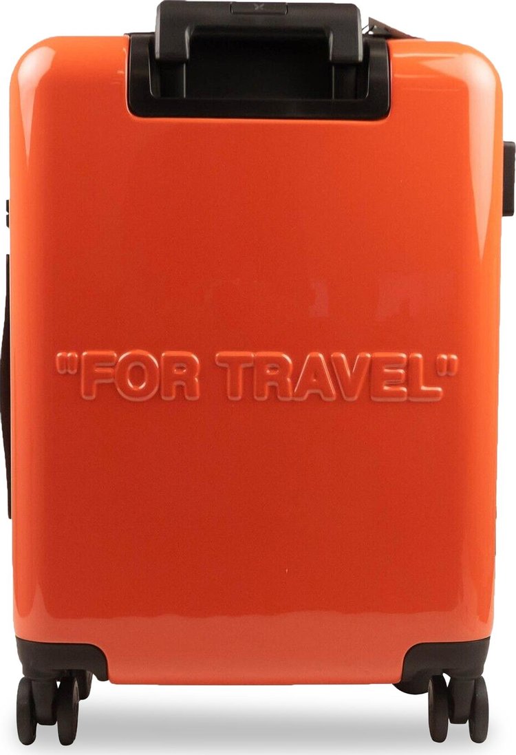 Off White Arrow Trolley Suitcase Orange