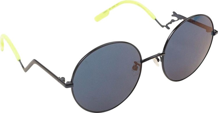 Kenzo Mirror Neon Circle Wire Sunglasses Black