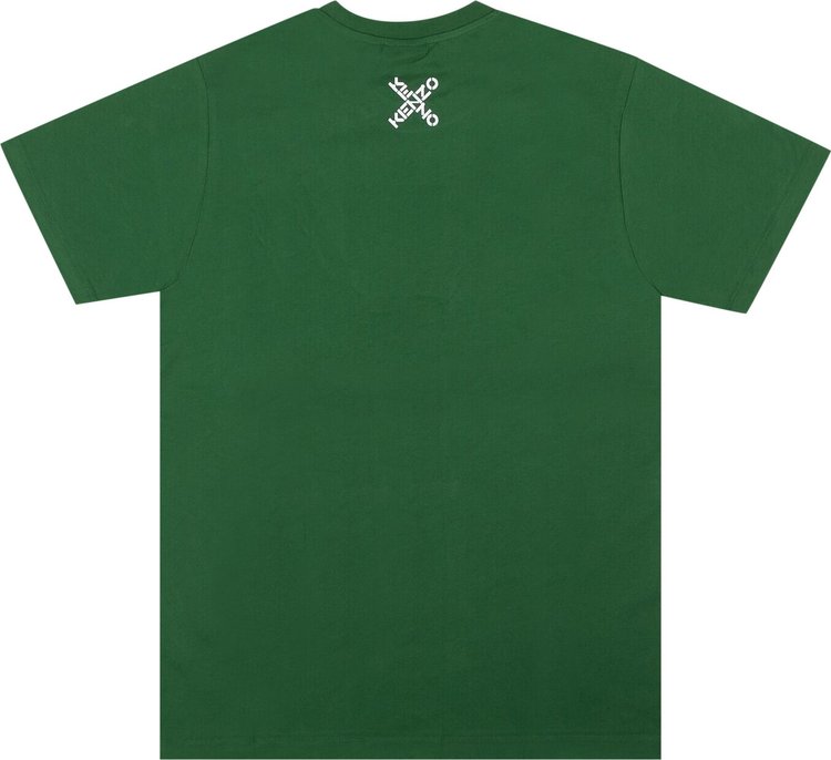 Kenzo Big X Logo Short Sleeve T Shirt Green