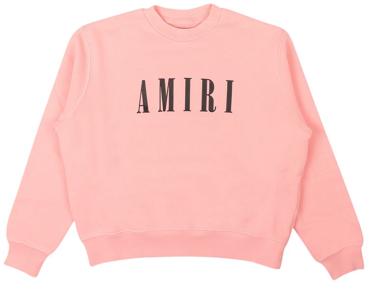 Amiri Kids Logo Crewneck Sweatshirt Rose PinkBlack