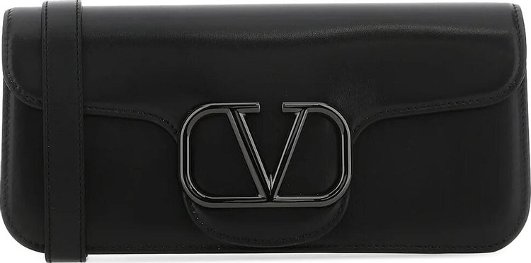 Valentino Plain Lether Crossbody Bag 'Black'