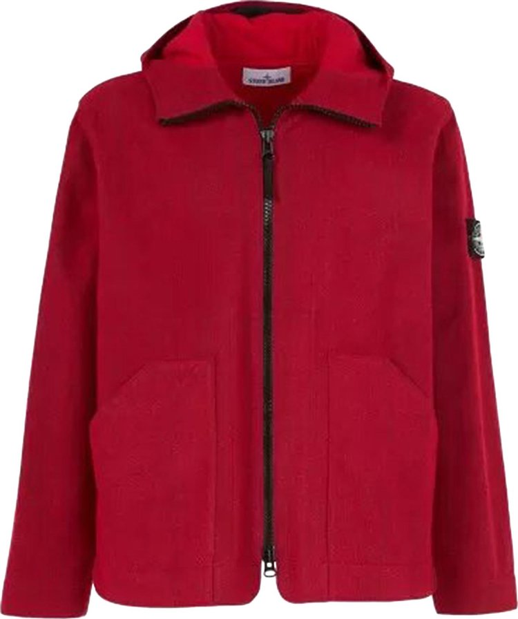 Stone Island Reflective Needle Punched Hoodie Jacket 'Red'