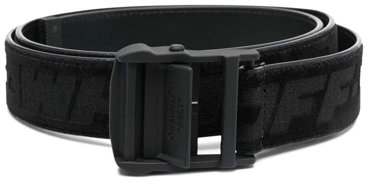 Off White Logo Print Industrial Belt Black