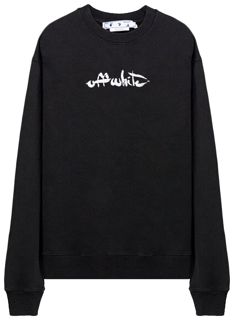 Off White Paint Arrow Slim Crewneck BlackWhite