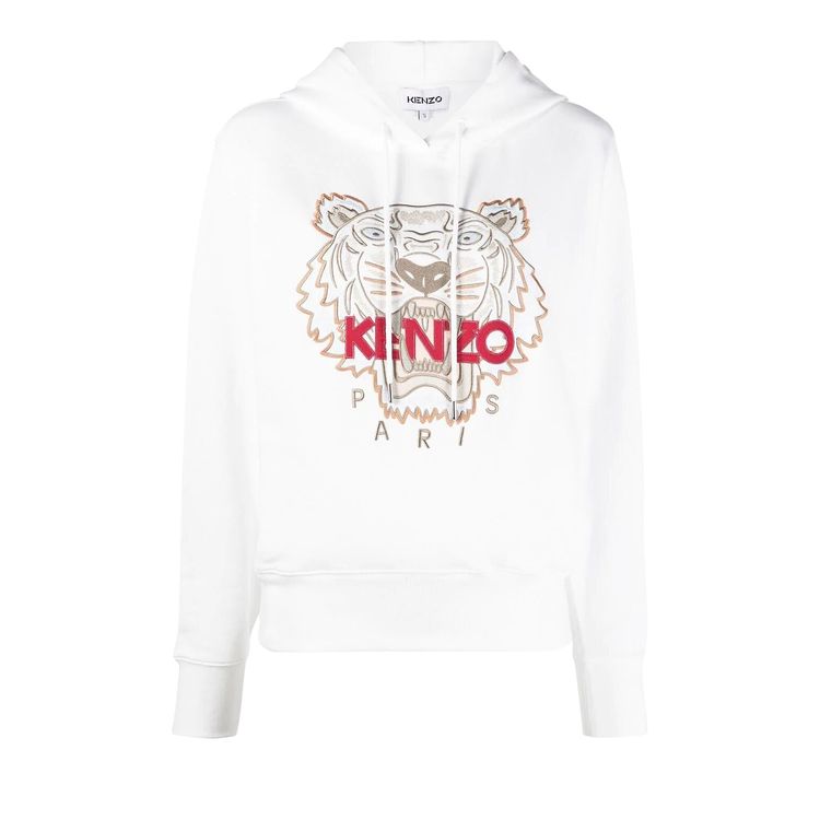 Kenzo Tiger Hooded Sweatshirt White