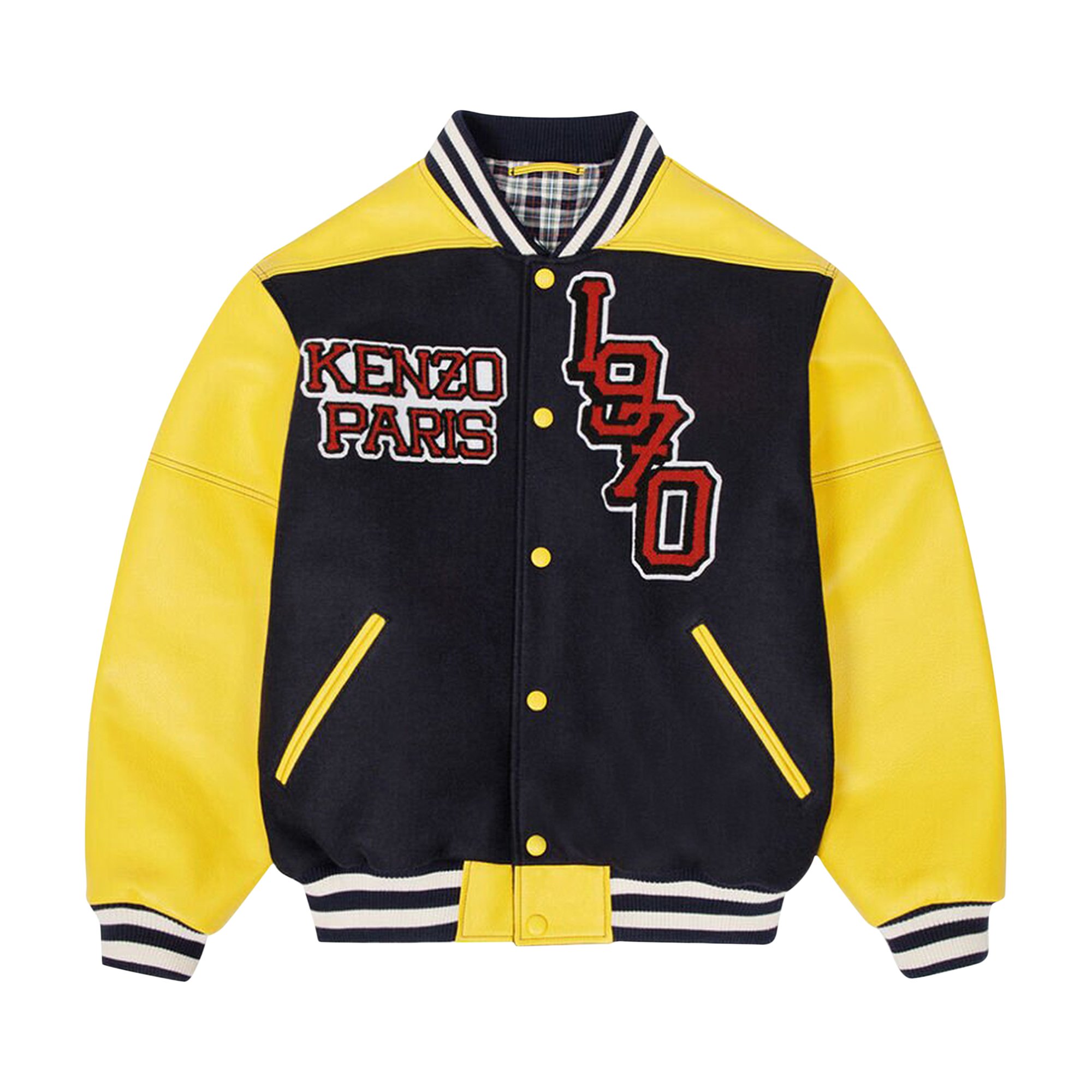 Buy Kenzo Tiger Leather-Sleeve Varsity Jacket 'Midnight Blue