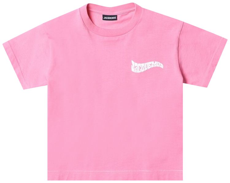 Jacquemus Le Camargue Wavy Logo Short T Shirt Pink