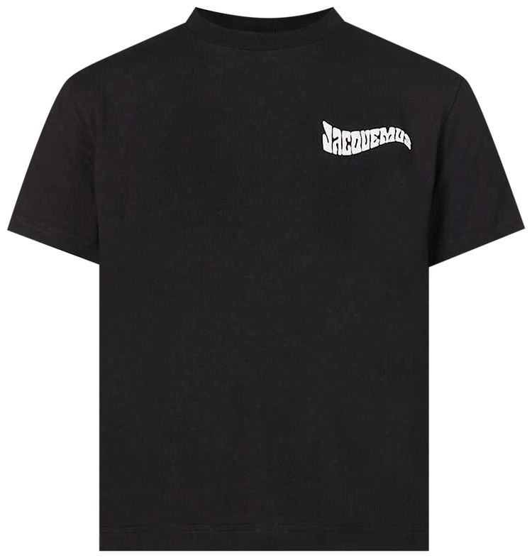 Jacquemus Le Camargue Wavy Logo Short T Shirt Black
