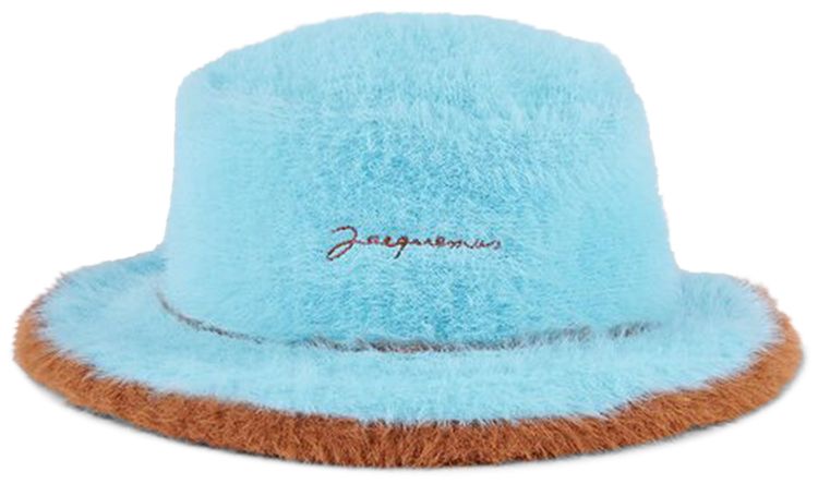 Jacquemus Le Bob Neve Fluffy Bucket Hat Light Blue