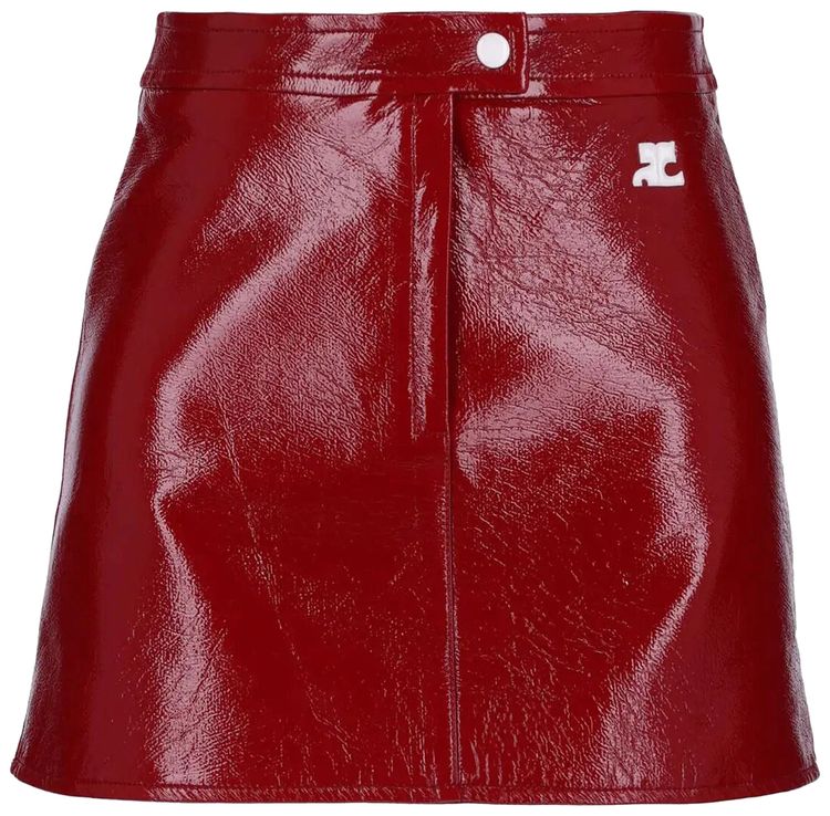 Courreges Reedition Vinyl Skirt Red