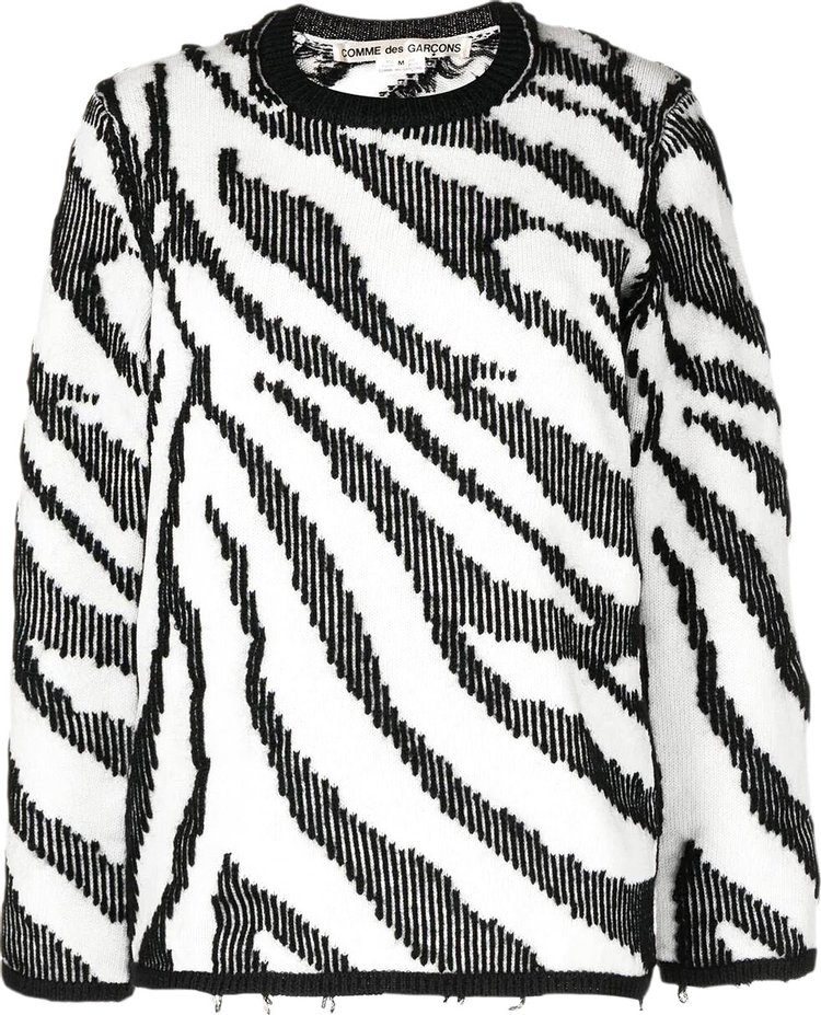 Comme des Garçons Intarsia Knit Zebra Pattern Sweater 'Zebra'
