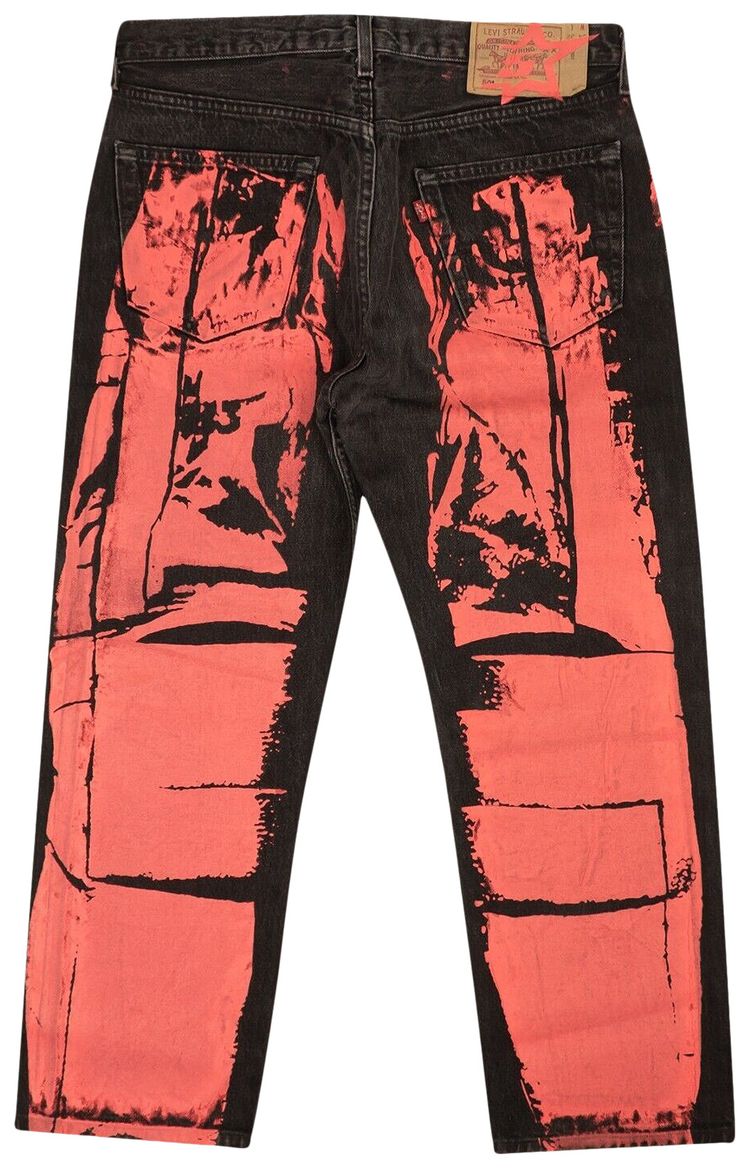 Sp5der x Levis Vintage Painted Work Moto Jeans Black