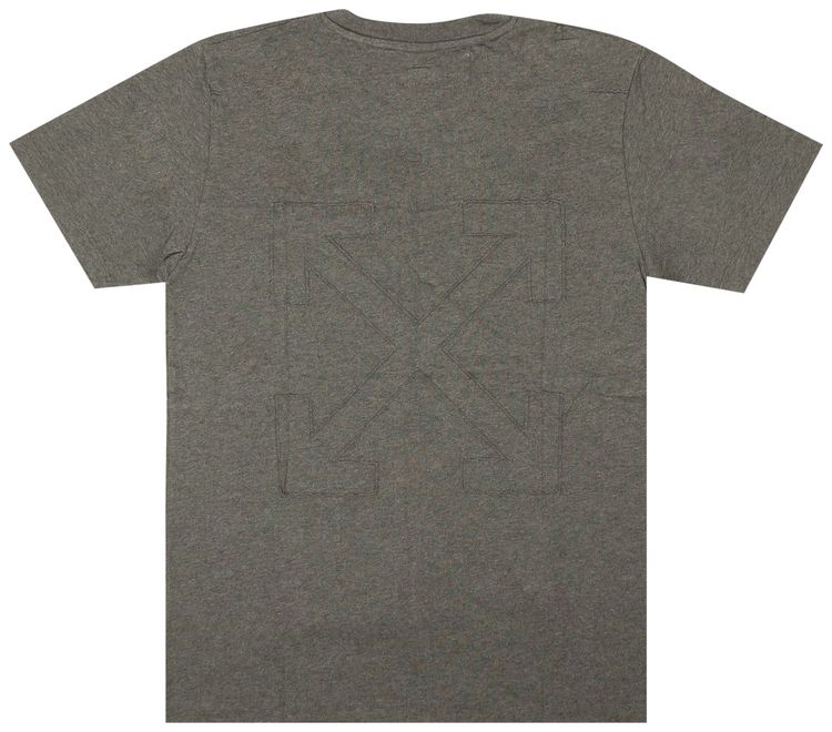 Off White Arrow Logo Slim T Shirt Grey