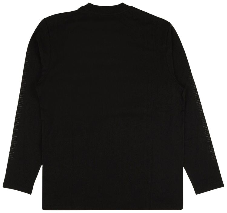 Moncler Dotted Long Sleeve Logo T Shirt Black