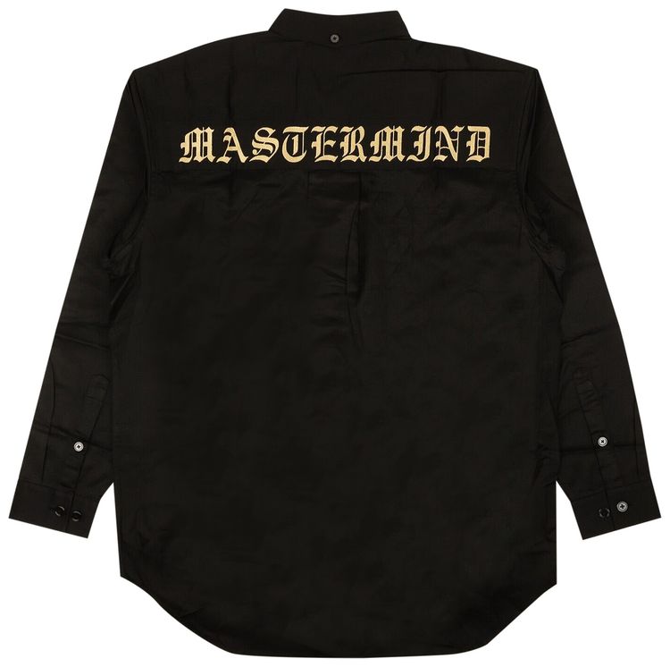 Mastermind Embroidered Motif Long Sleeve Shirt Black