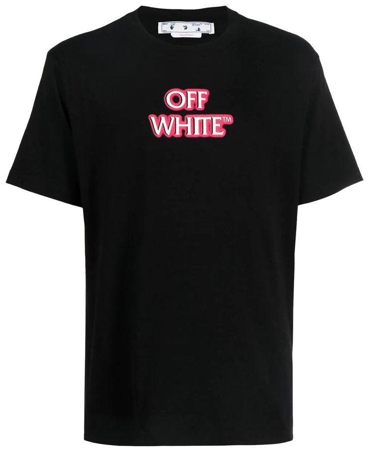 Off White Emotion Neon Slim Short Sleeve Tee BlackPink