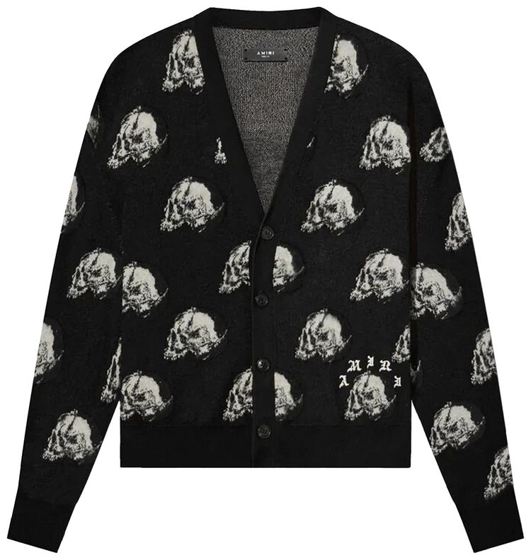 Amiri x Wes Lang Repeat Skull Cardigan Black