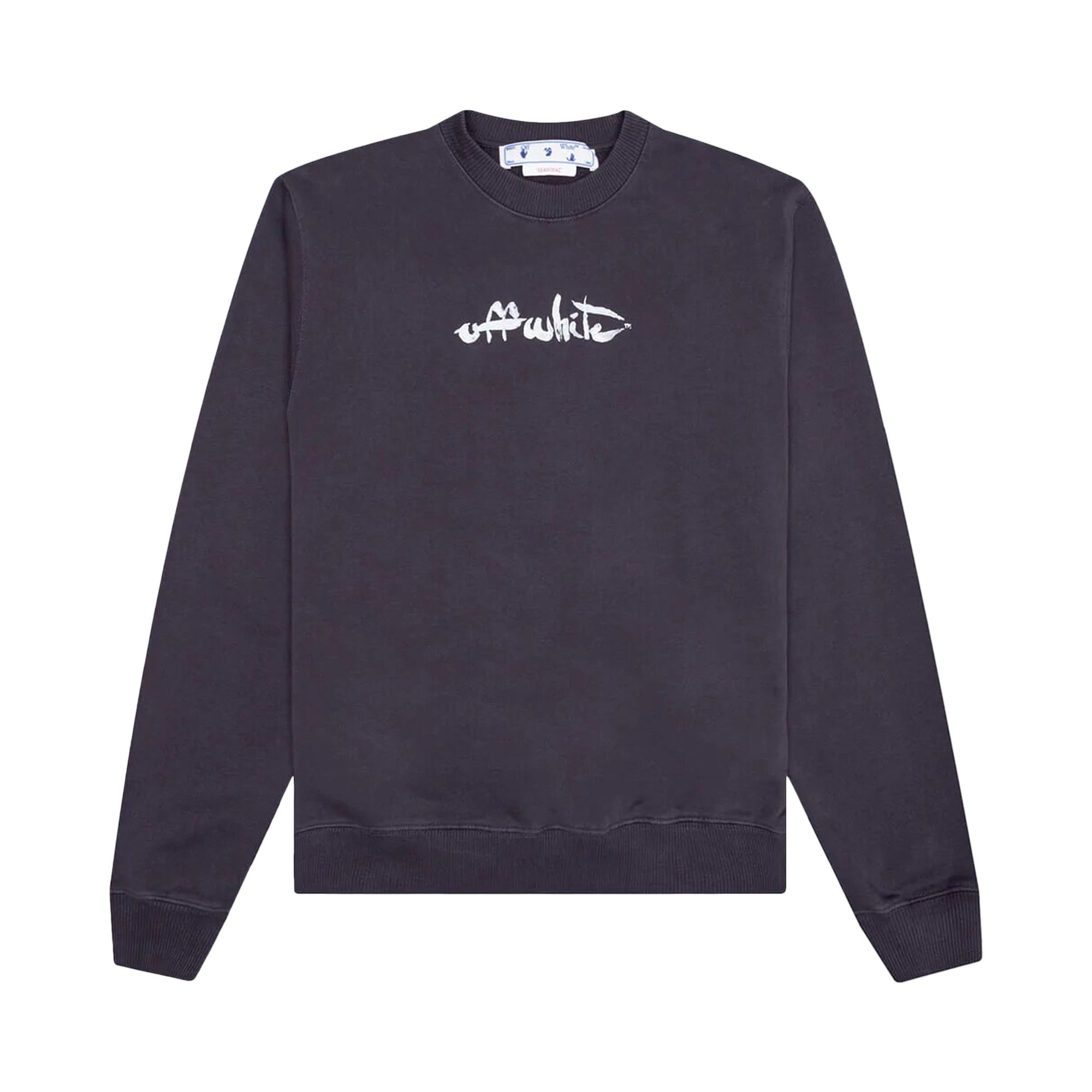 Buy Off-White Paint Arrow Slim Crewneck 'Aubergine/White' -  OMBA057F22FLE0063501 | GOAT