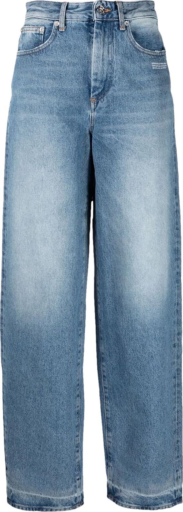 Off-White High Rise Wide Leg Jeans 'Blue/White'