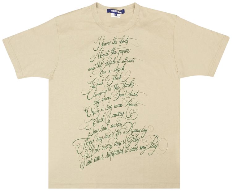 Junya Watanabe Handwriting Print T Shirt Grey