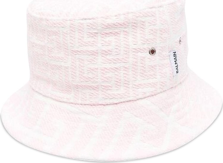 Balmain Mix Monogram Jacquard Bucket Hat 'White/Pink'