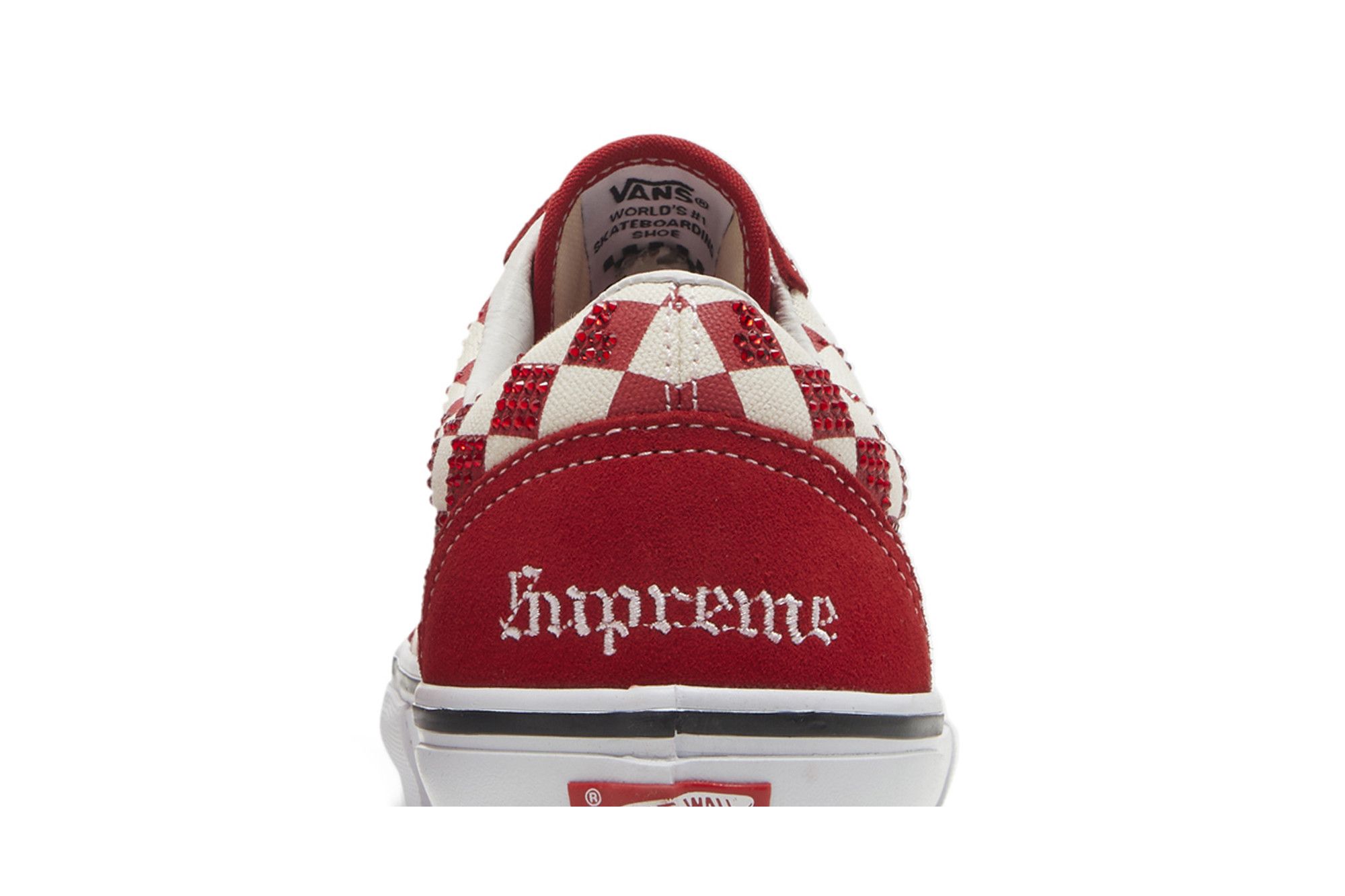 Supreme Swarovski Vans Old Skool Red スワロフスキー コラボ Vans Old Skool Supreme Swarovski Red Men's - Sneakers - US