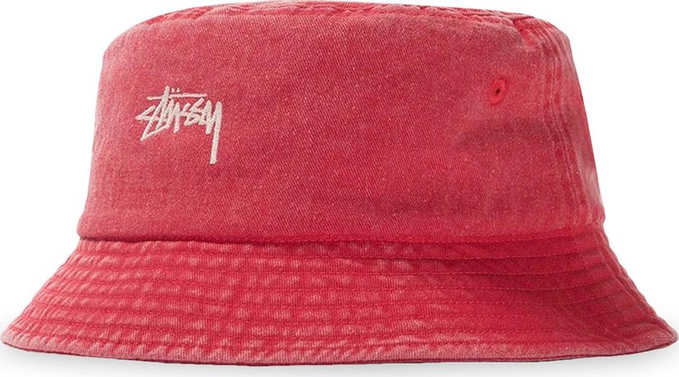 Stussy Stock Washed Bucket Hat 'Red'
