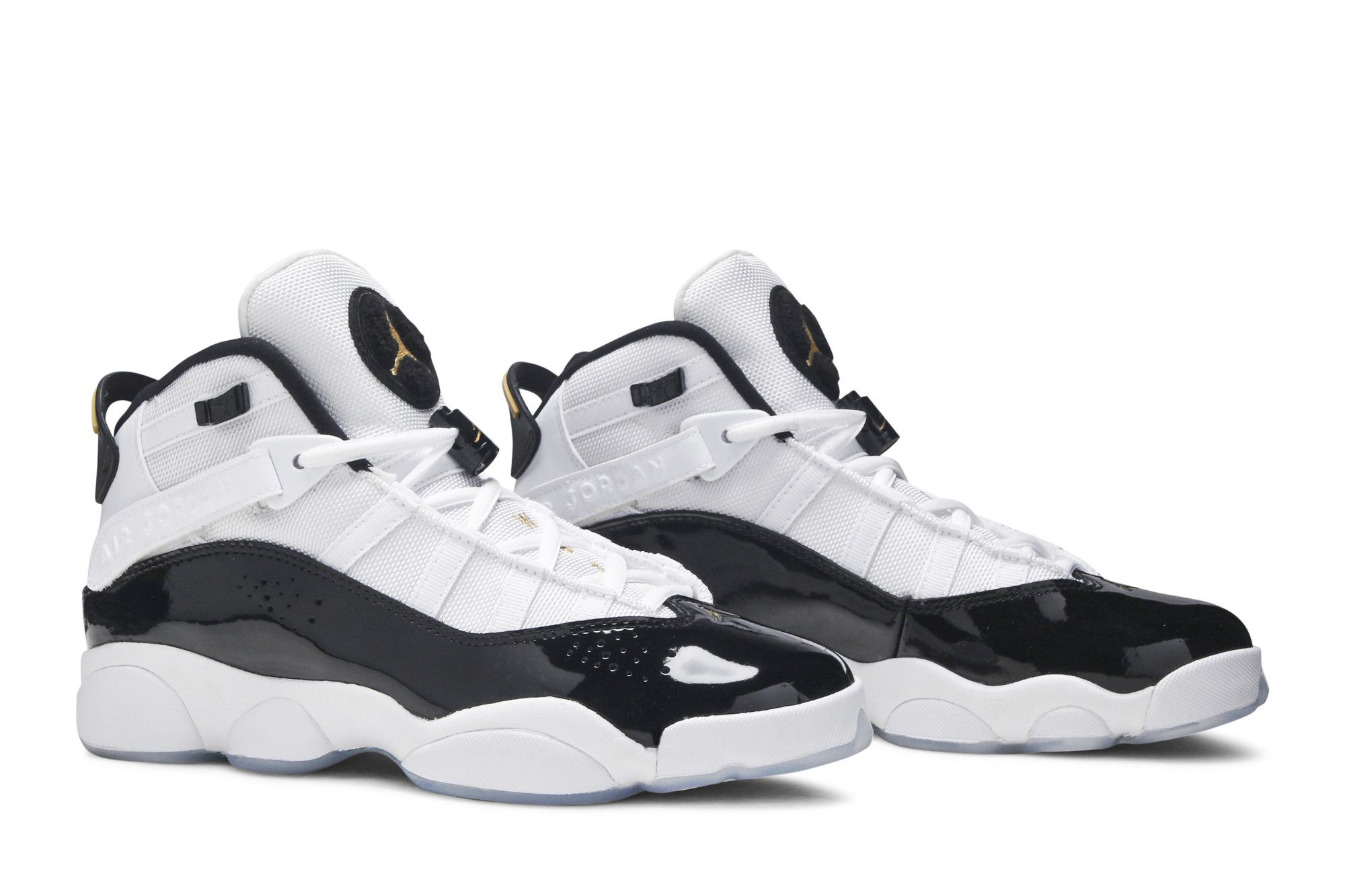 Jordan 6 rings black white gold online
